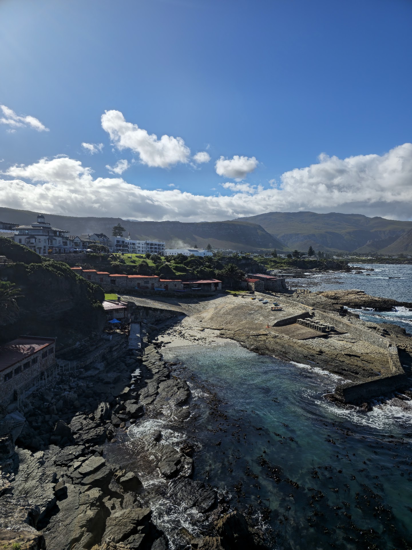 Hermanus Old Harbour tidal pool and historic fishermen's cottages